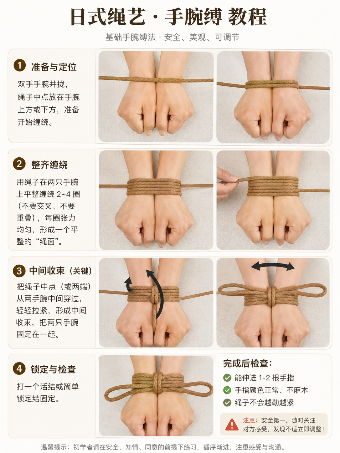 日式绳艺 · 手腕缚示例图