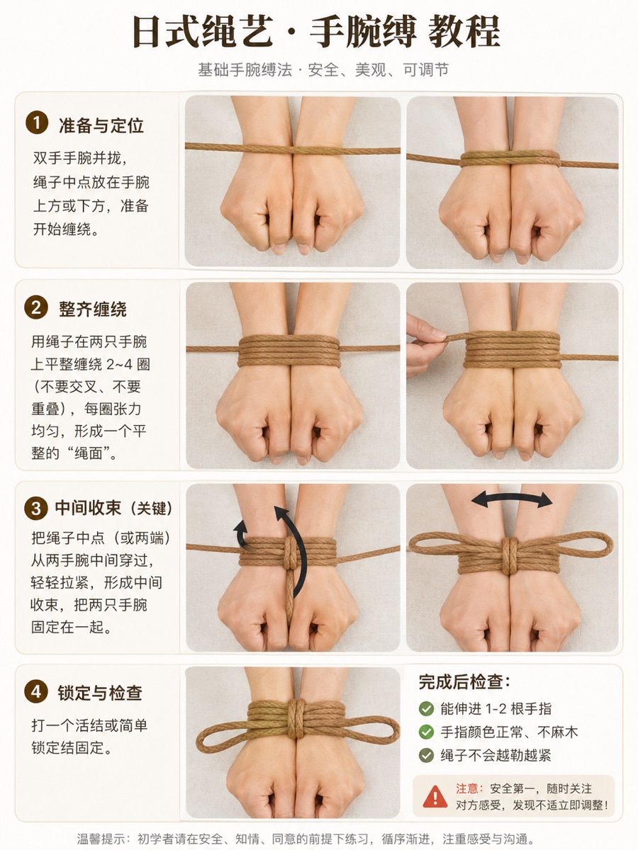 日式绳艺 · 手腕缚示例图
